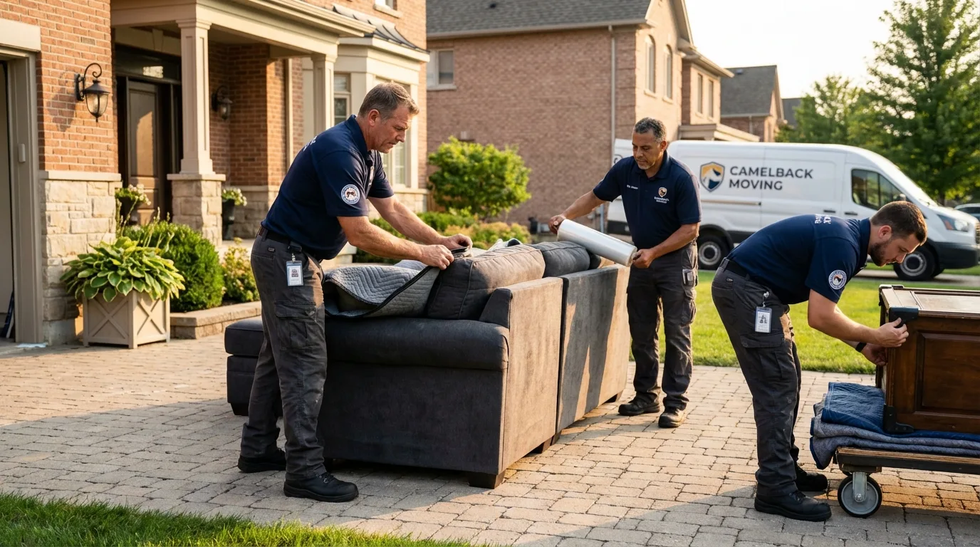 Large estate moving crew wrapping furniture in Big Spring, TX